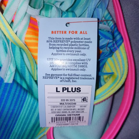 Neon rainbow coloured swimsuit NWT - Picture 5 of 5